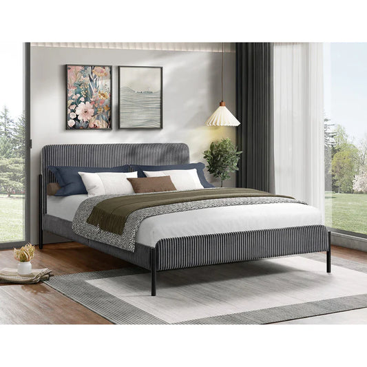 Platform Bed Soft Grey Corduroy IF 5587-365