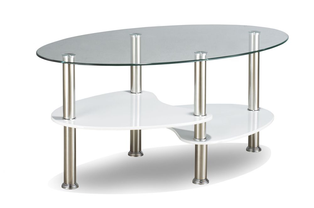 IF-2015 - Glass Coffee Table with chrome legs
