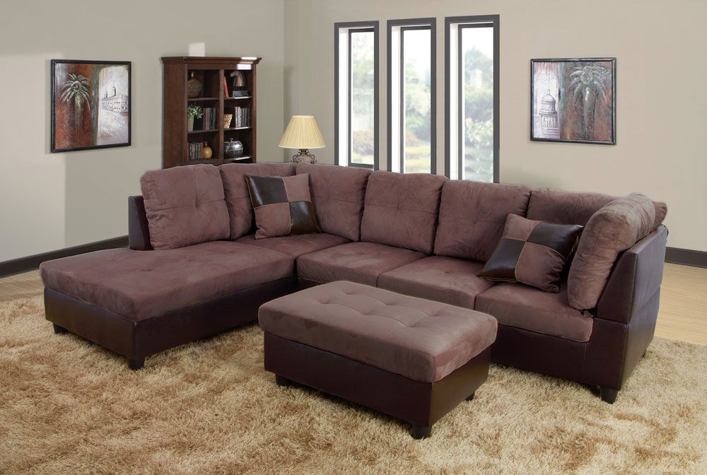 IF-9425/IF-9426 -Fabric Sectional with Reversible Chaise and Matching Ottaman