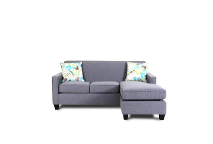 Canadian Made Sofa with reversible chaise with floating ottoman 3335