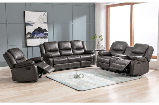 Recliner Set With Black Piping And Contrast Stitch Detail