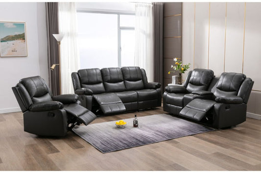 Modern Gel Leather Recliner Set