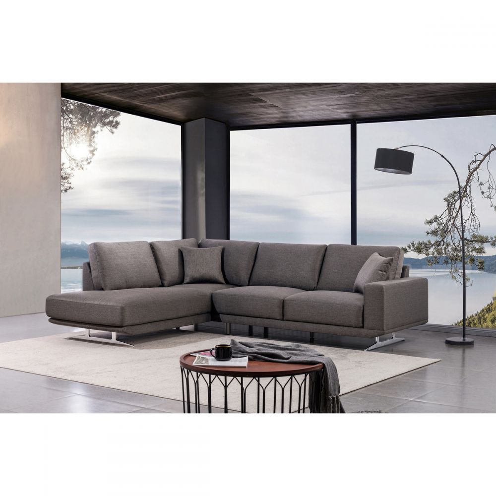 2-Piece Sectional With Left Side Chaise In Charcoal Grey 96223GYSSL MZ365