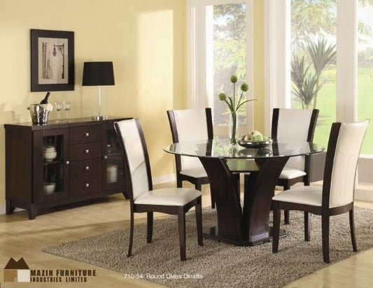 MA10 710-54WT Round Table & 4 Chairs