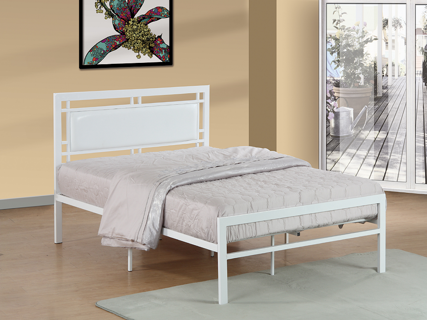 Twin Platform Bed Padded Headboard