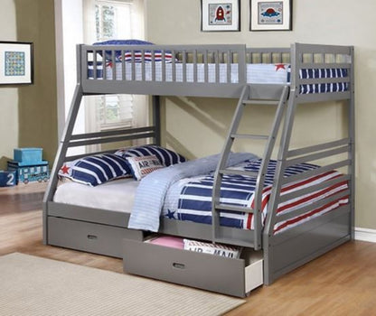 Twin Over Double Bunk Bed - Available In 4 Colors