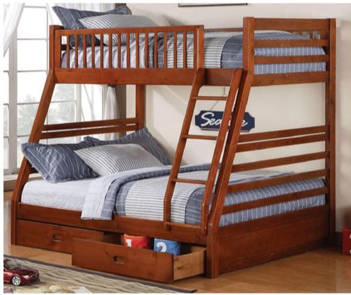 Twin Over Double Bunk Bed - Available In 4 Colors