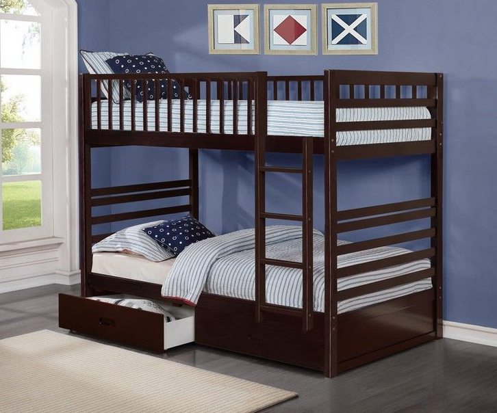 International Furniture Twin Bunk Bed in Espresso B-110-E